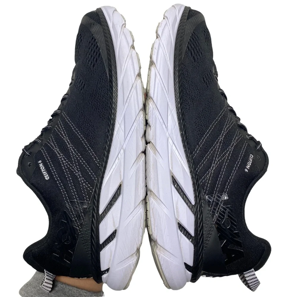 Hoka One One Clifton 6 Running Shoes Black/White 1102872 BWHT - Men's Size 10.5 - Picture 8 of 10